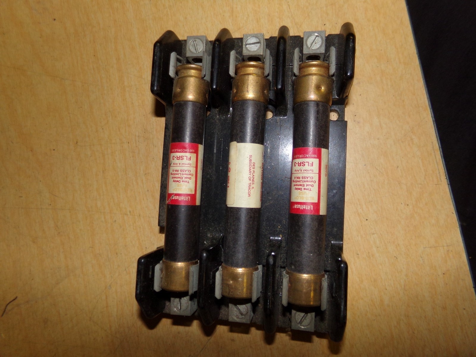 Buss H60030-3C Fuse Holder w/ Littelfuse FLSR-3 Fuses *FREE SHIPPING*