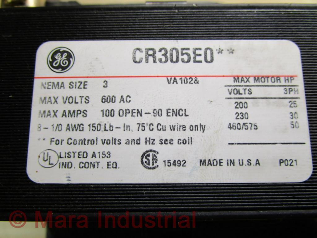 General Electric CR305E0 Contactor