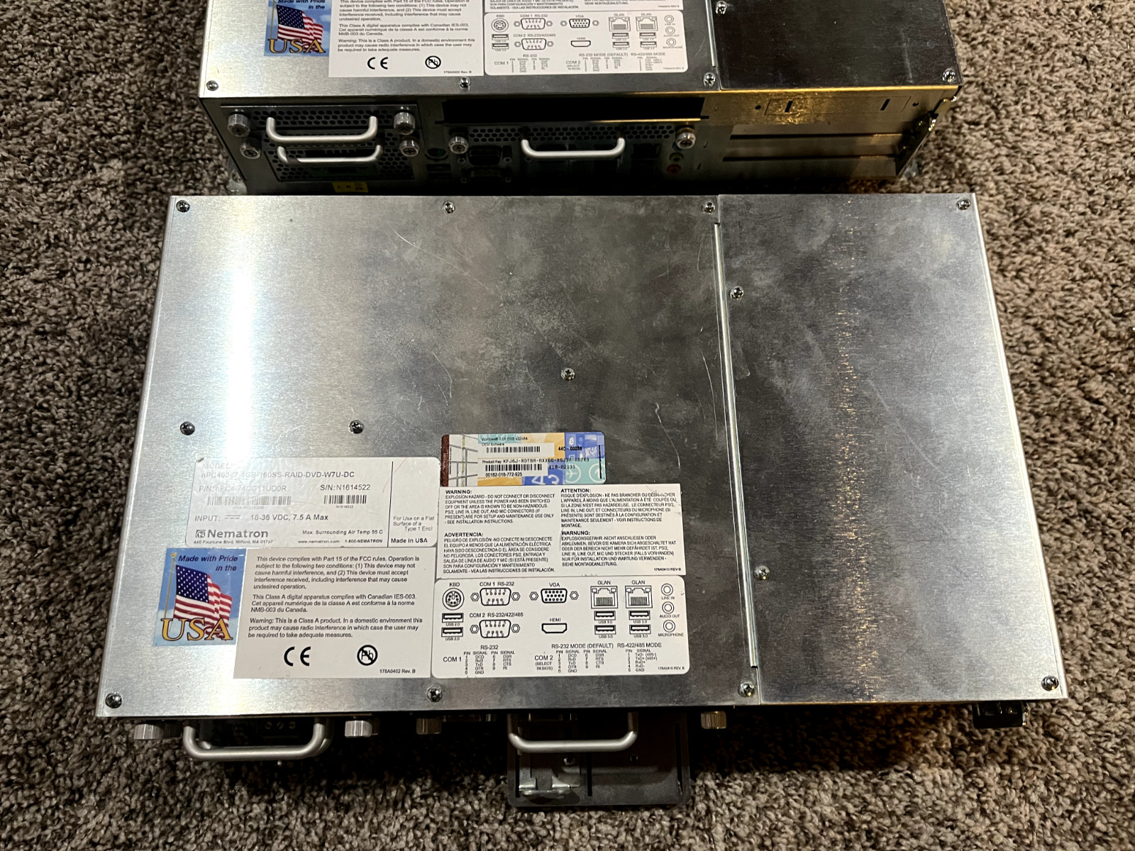 Lot of 3 Comark Nematron nPC400-i7-4GB-160SS-RAID-DVD-W7U Industrial Computer