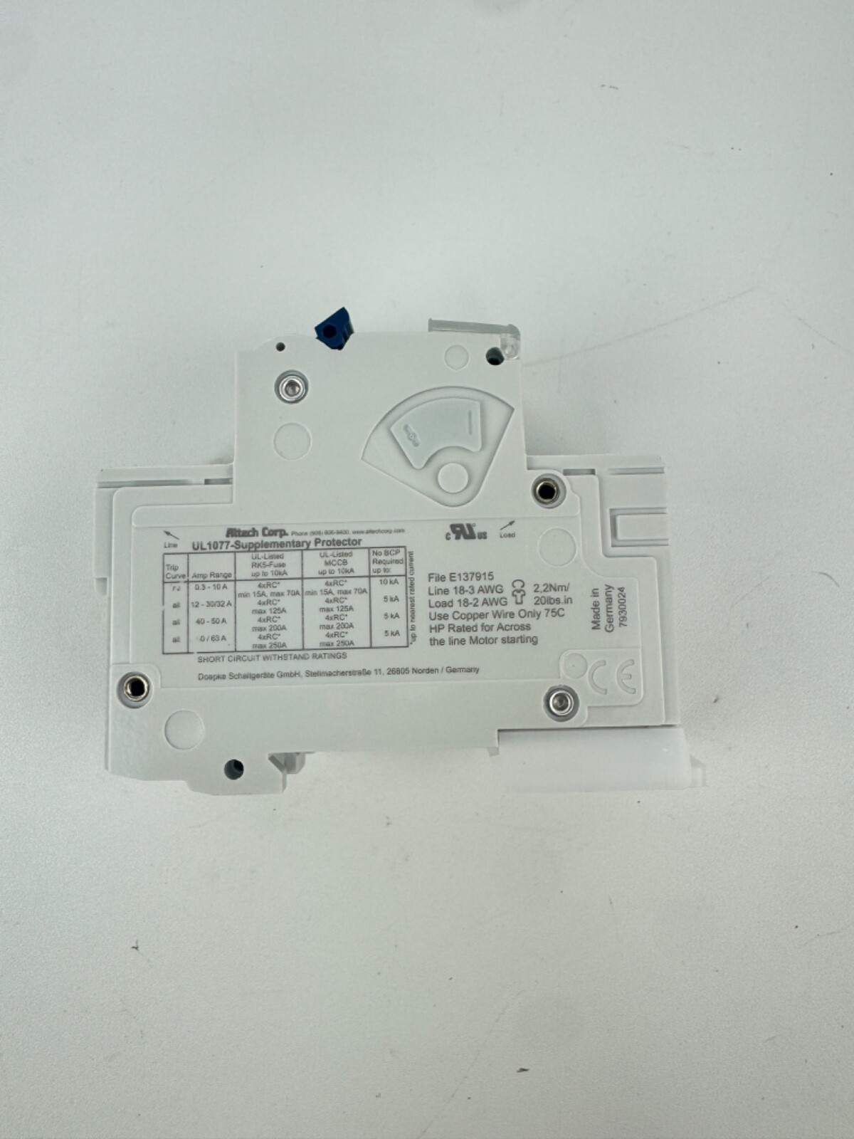 Altech 2-Pole C-TRIP 16 Amp Circuit Breaker, 2C16UR C16 480Y/277V *BOX OF 6*