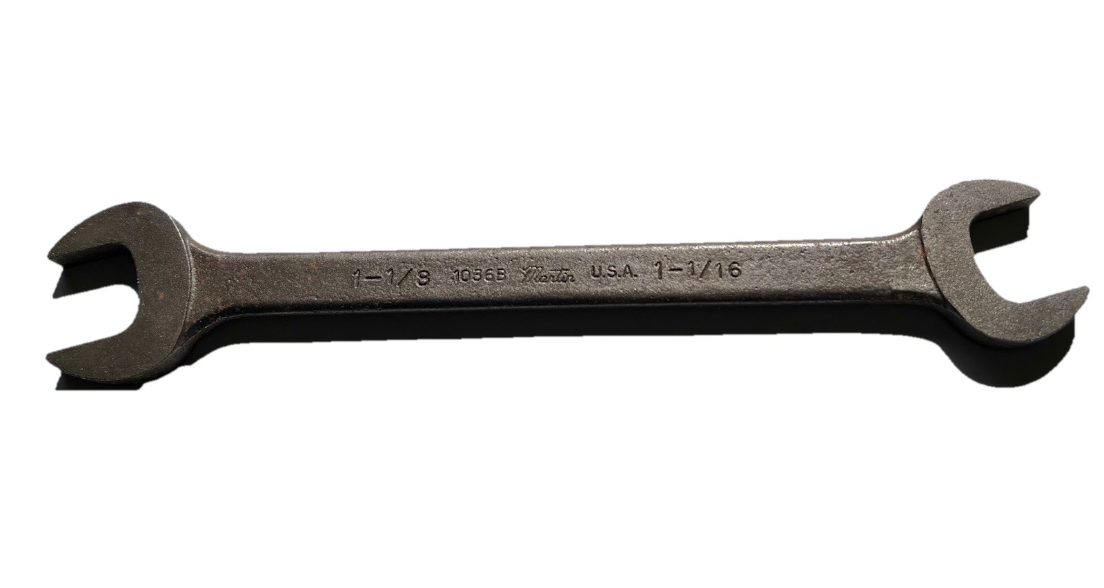 Martin USA 10368 1-1/8” x 1-1/16” Double Head Open End Wrench 13” L Vintage