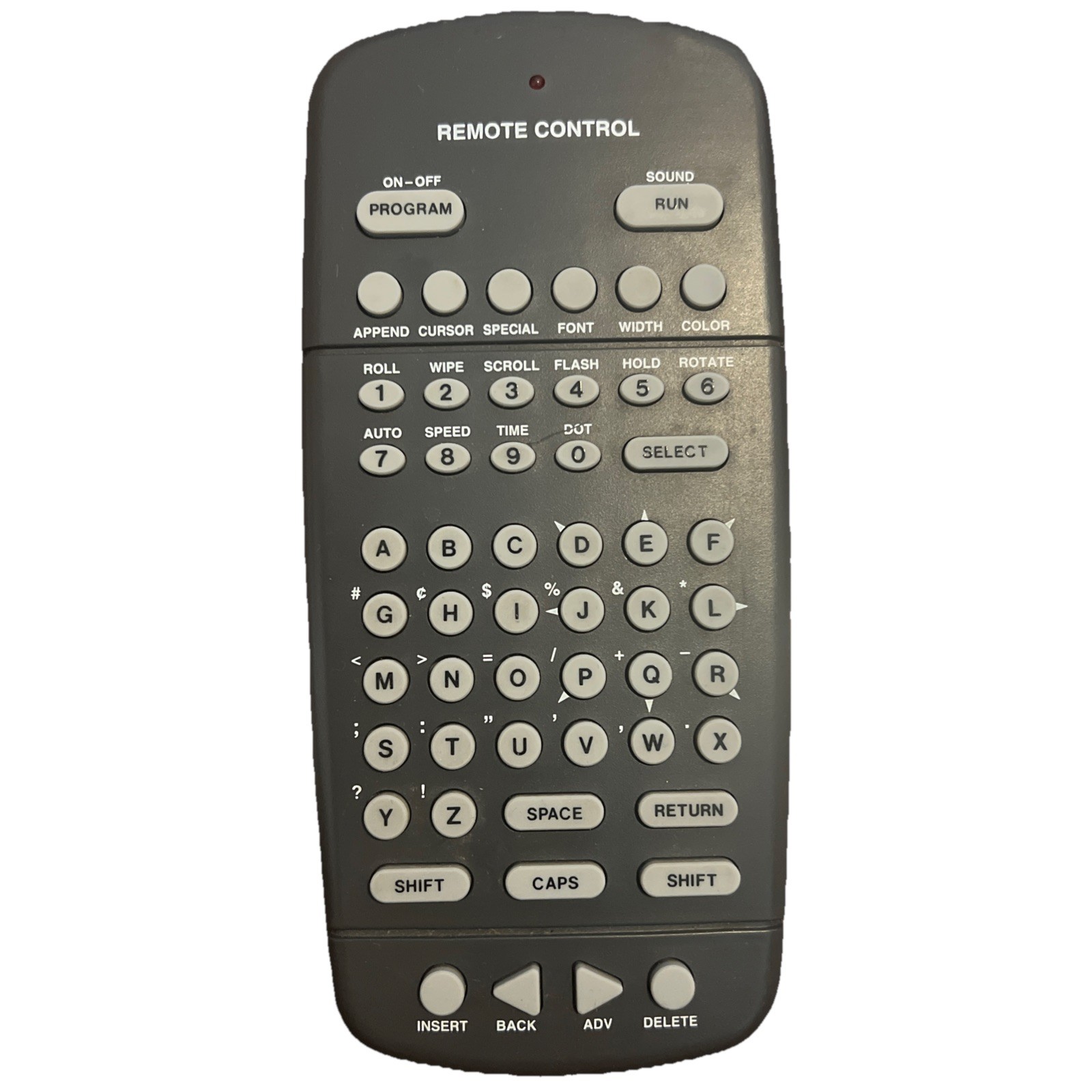 Adaptive Micro Systems 10721112CLF LED Sign Remote Control Keyboard