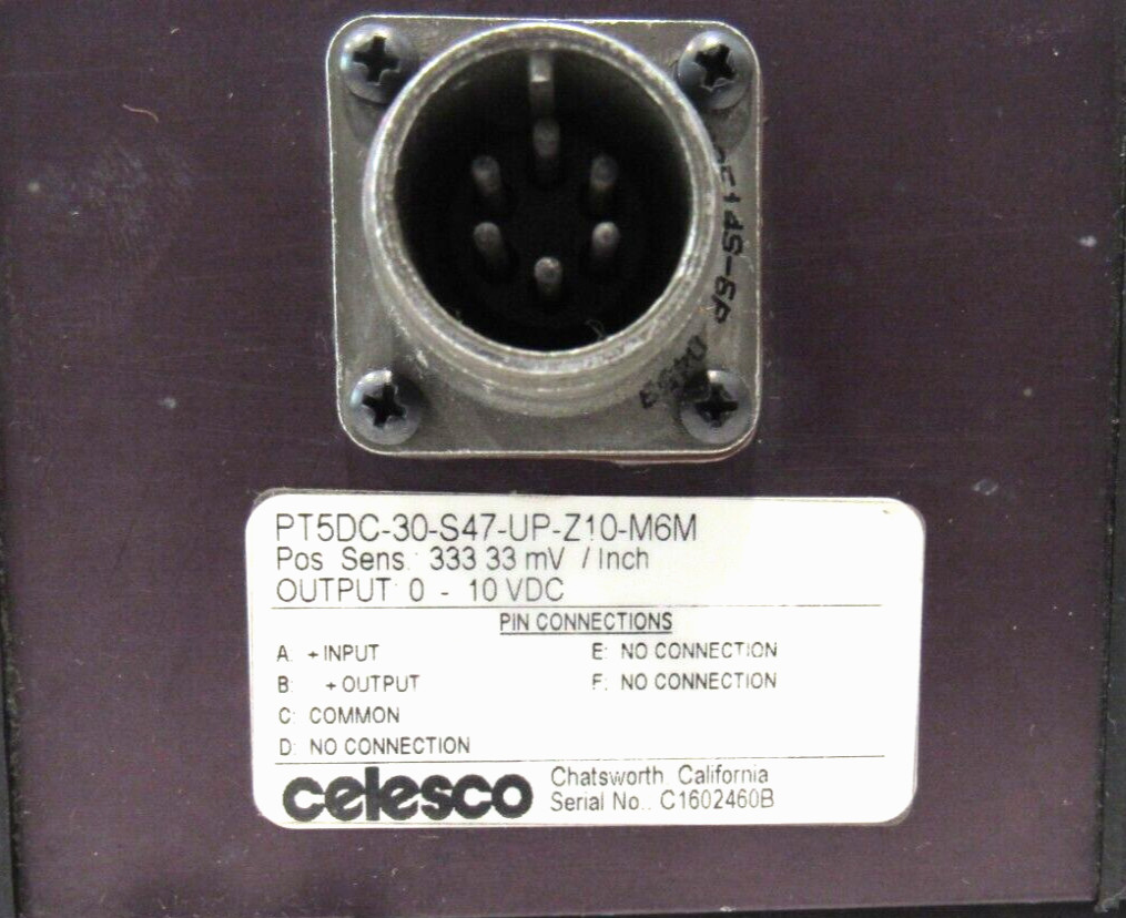 NEW CELESCO PT5DC-30-S47-UP-Z10-M6M TRANSDUCER PT5DC30S47UPZ10M6M
