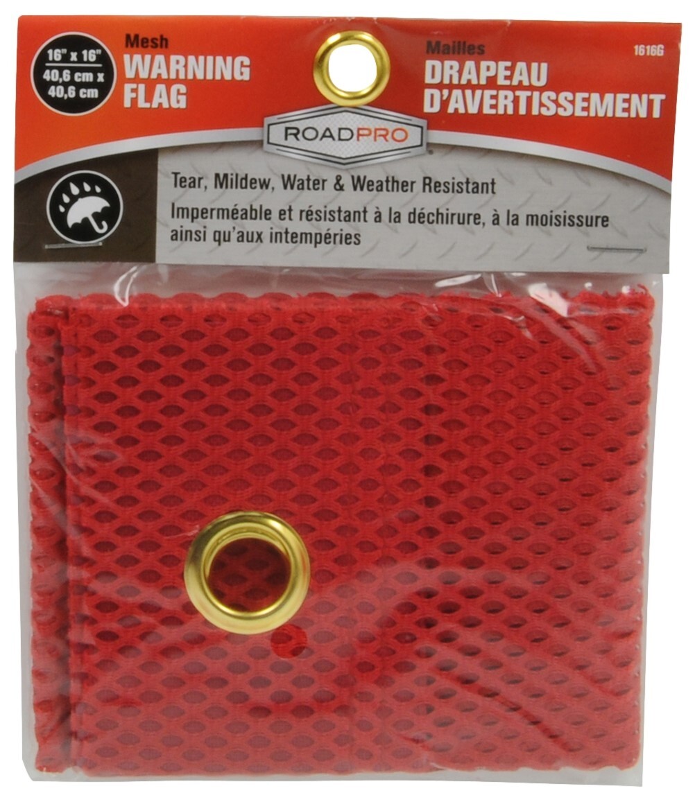 4 Lot RoadPro 1616G Safety Warning Mesh Flags with Grommets 16″x 16″ – Red