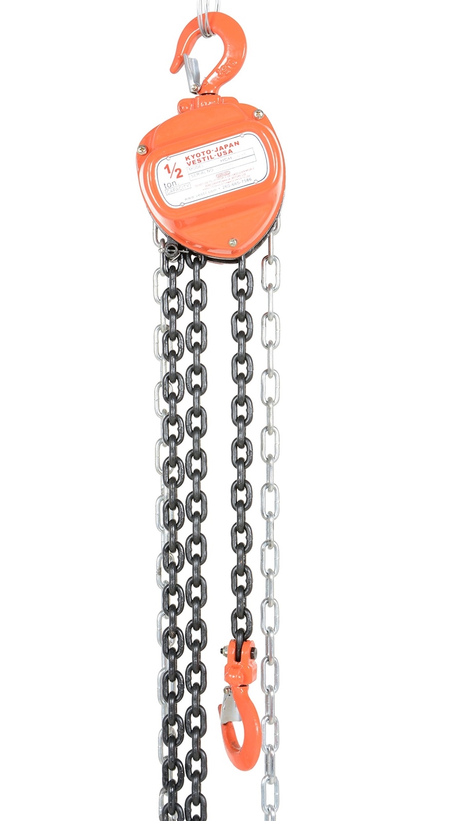 Vestil HCH-4-15 Hand Chain Hoist Hook Mount 2 Ton Capacity 15′ Standard Lift