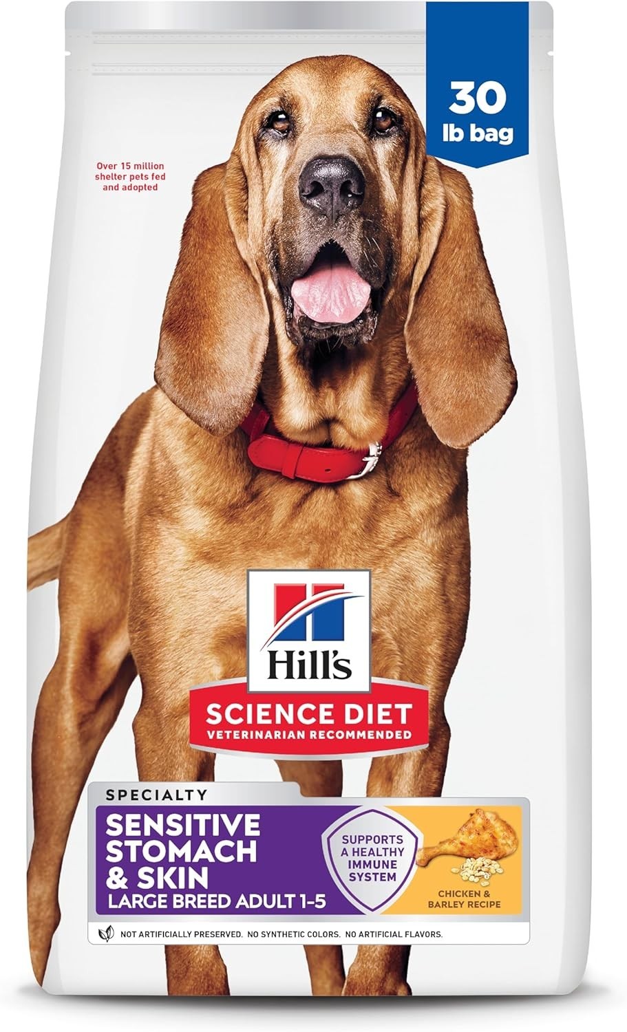 Hill’s Science Diet Adult Sensitive Stomach & Skin Large Breed, Chicken, 30 lb