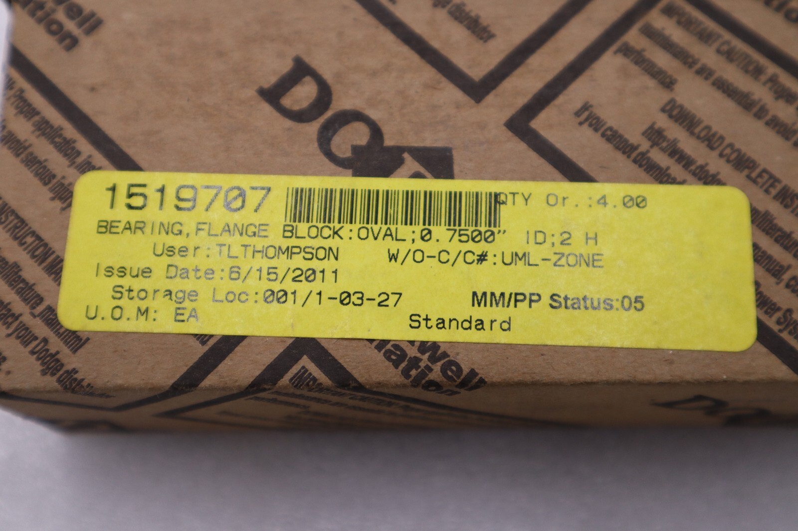 NEW IN BOX DODGE 124175 F2B-SC-012-NL 3/4″ Bearing Block STOCK H613A