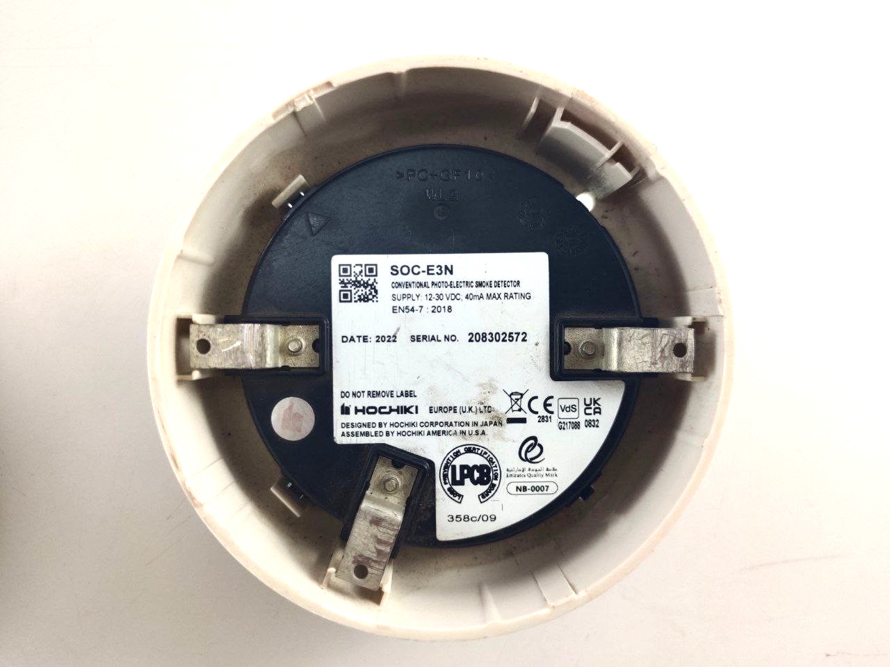 Hochiki SOC-E3N Conventional Photo Electric Smoke Detector (PACK OF 4 PCS)