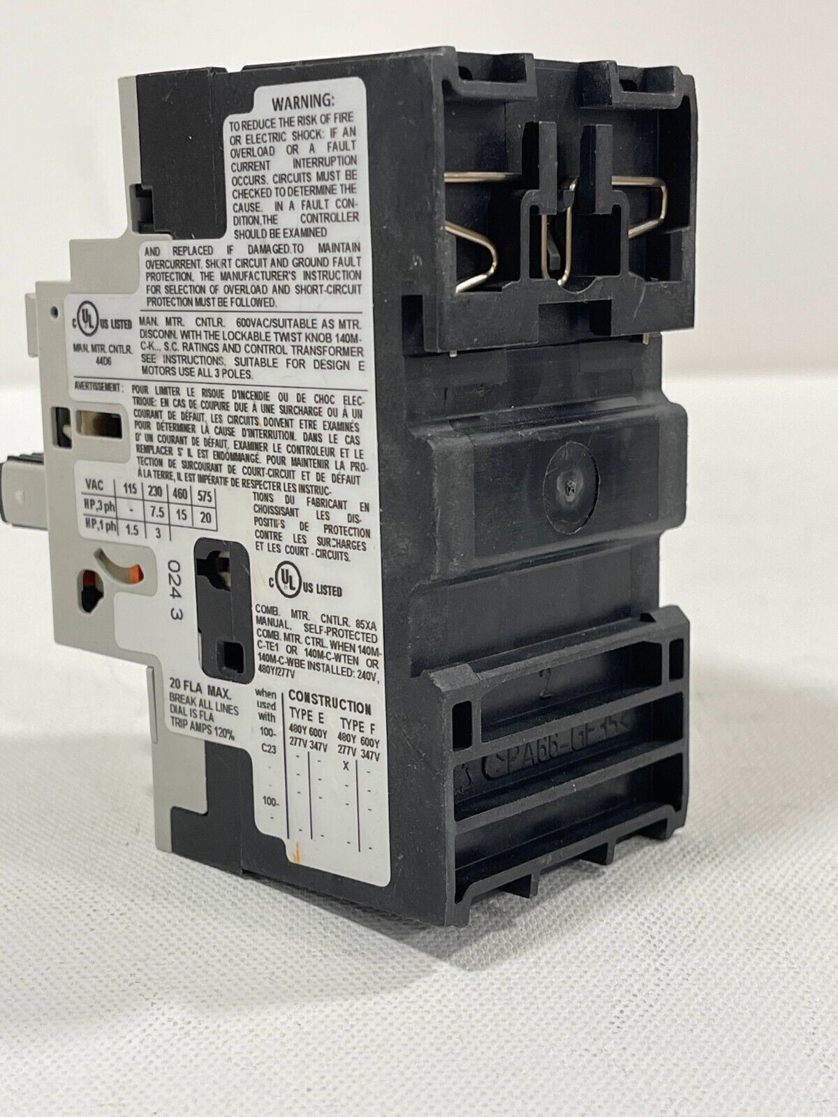New! Allen Bradley 140M-D8E-B25 Motor Protector/Circuit Breaker 1.6…2.5A Ser C