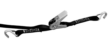 STAINLESS RATCHET ASSEMBLY TIE DOWN W/J HOOKS, BLUE 1″X12″X8′, 304 SS