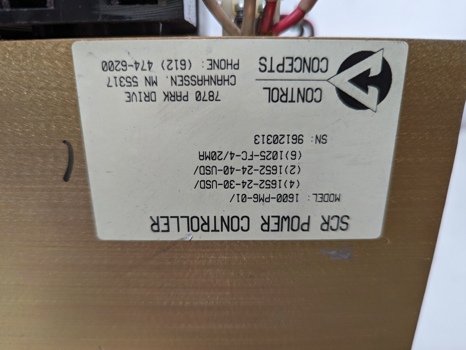 Control Concepts SCR power controller 1600-PM6-01/(4)1652-24-30-USD/(2)1652-24-4
