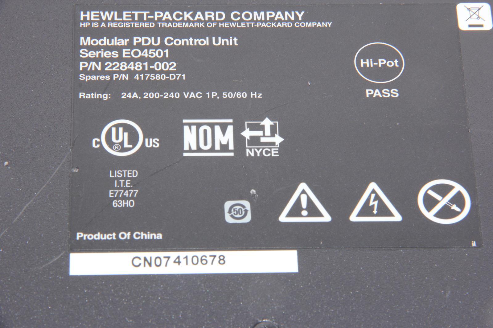 Lot of 4 HP HEWLETT PACKARD 228481-002 EO4501 Quad C19 Outlets 24A PDUs
