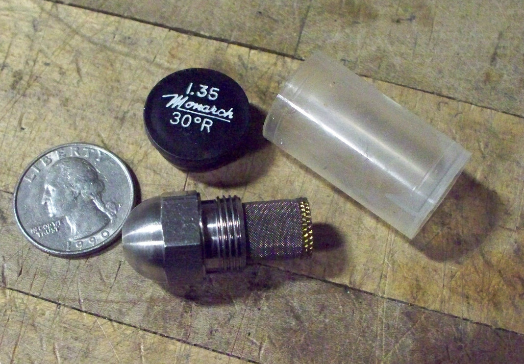 Monarch Oil Burner Nozzle F-80 BPS 1.35 30 deg R 01.35-30-R stainless