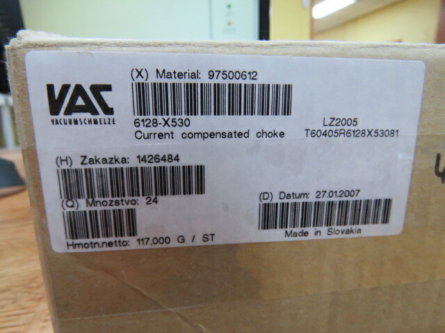 VAC (Vacuumschmelze) T60405-R6128-X53081 Qty of 1 per Lot Common compensated ch