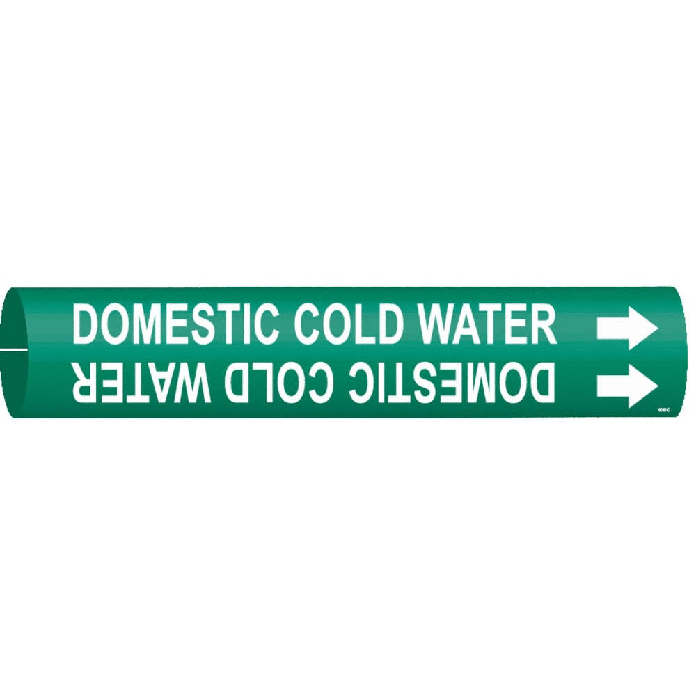 BRADY 4048-C Pipe Mrkr,Domestic Cold Watr,2in H,2in W 6H559