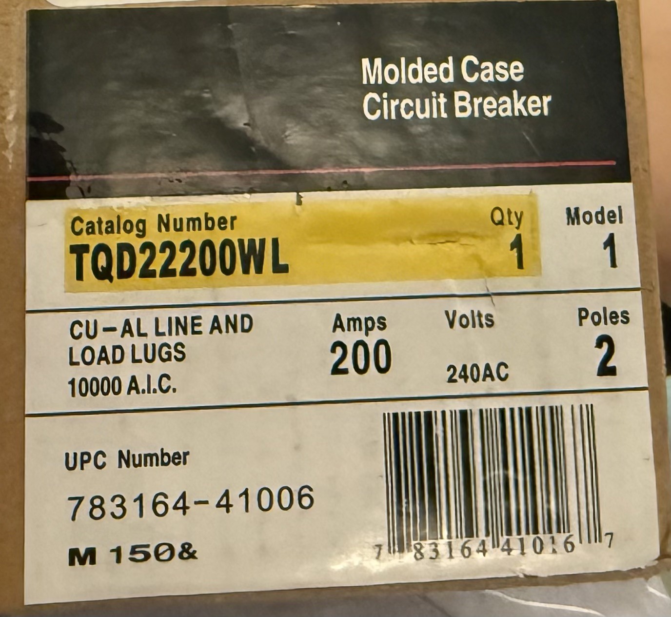 TQD22200 2 Pole 200 Amp Circuit Breaker GE Compatible