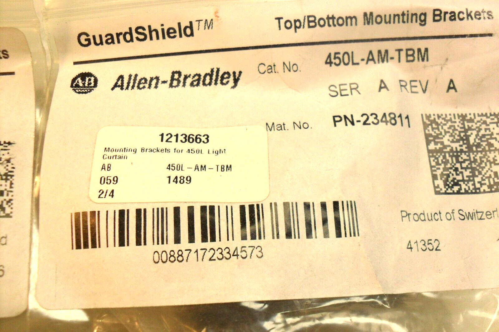 QTY 2 – Allen-Bradley 450L-AM-TBM – Mounting brackets, Safety Light Curtain