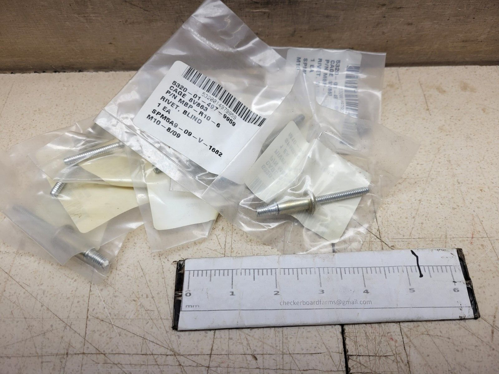 NOS QTY 10 Huck Fasteners Magna-Bulb Rivet MBP-R10-6 5320014979959