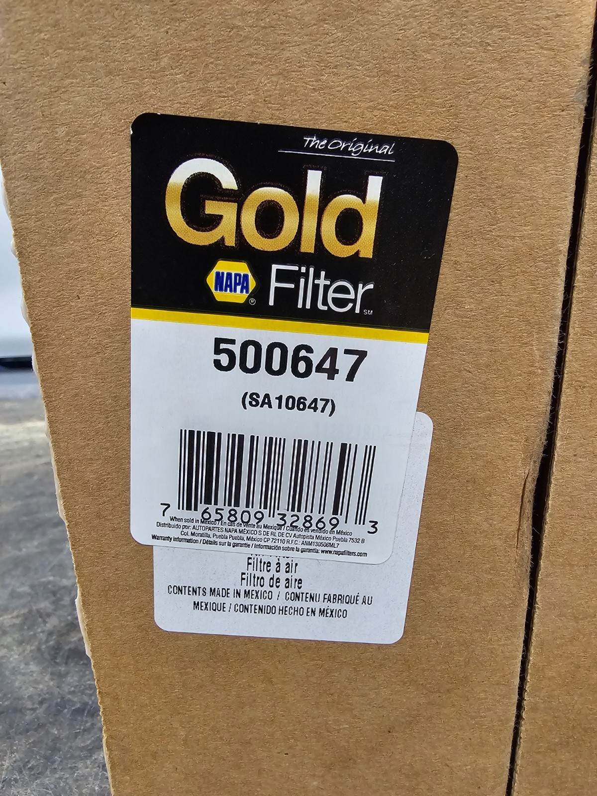 NAPA GOLD 500647 Air Filter SA10647 BRAND NEW