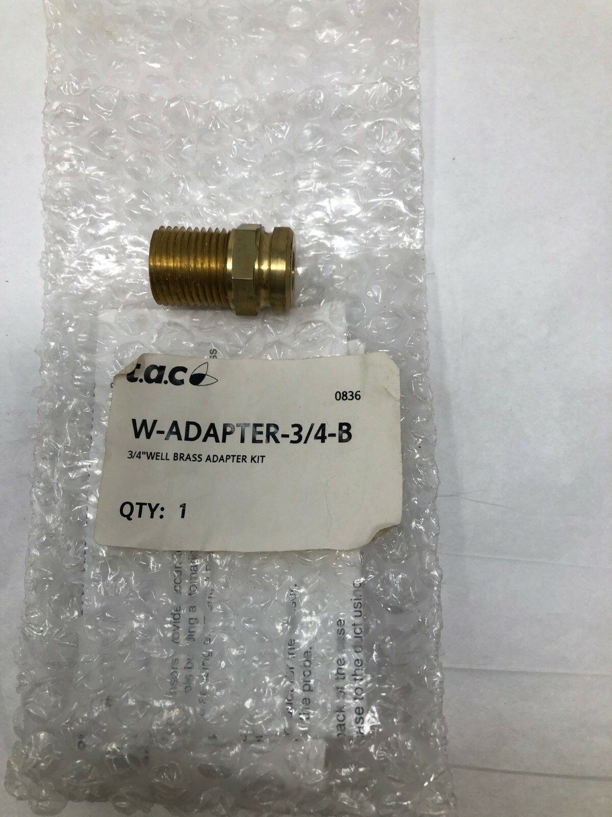 T.A.C. W-Adapter-3/4-B 3/4″ Well Brass Adapter Kit