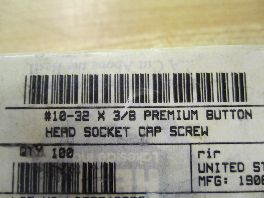 Kerr Lakeside 10F37KBC #10-32 Cap Screw (Pack of 100)