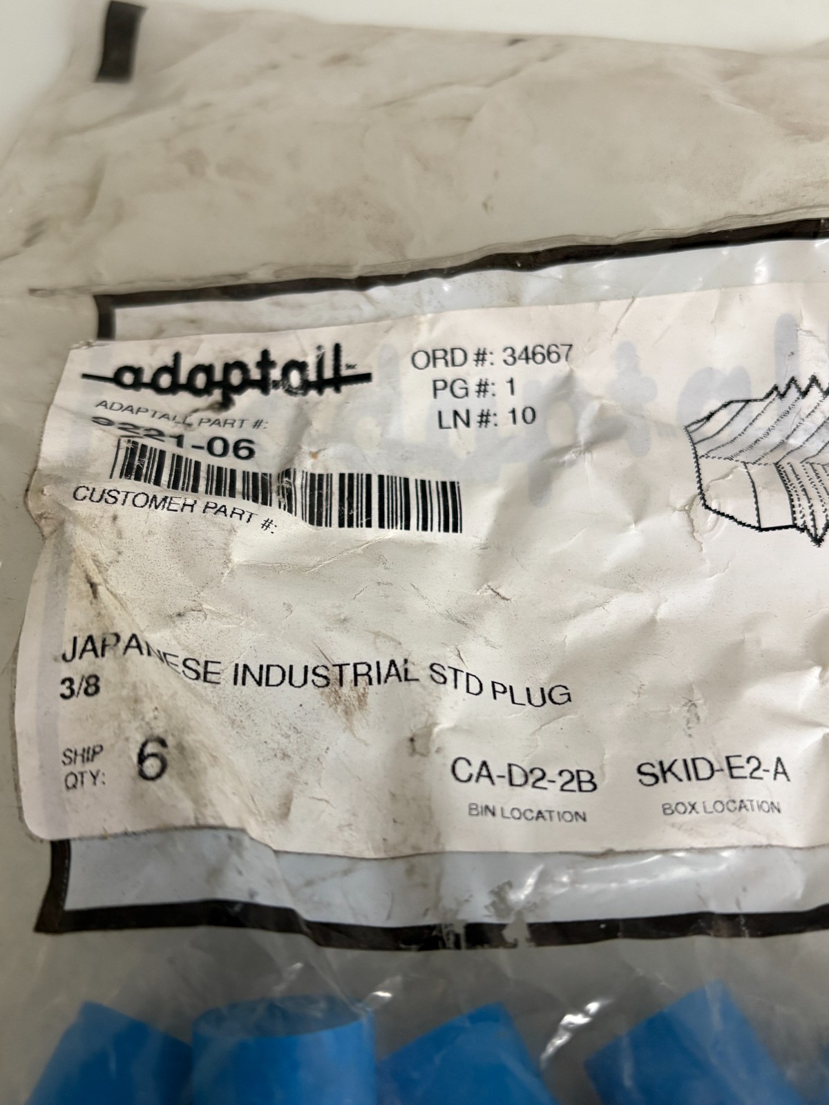 LOT OF 6 ADAPT ALL JAPANESE IND 3/8 ST D PLUG 9221-06