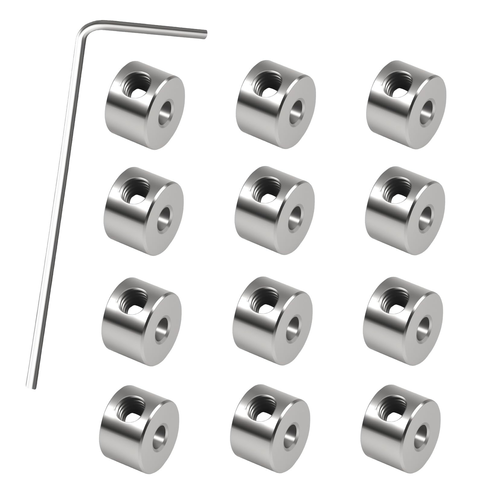 12pcs Set Screw Collars 3.05mm Bore Shaft Collars Screw Style, 8mm OD, 5mm Wi…