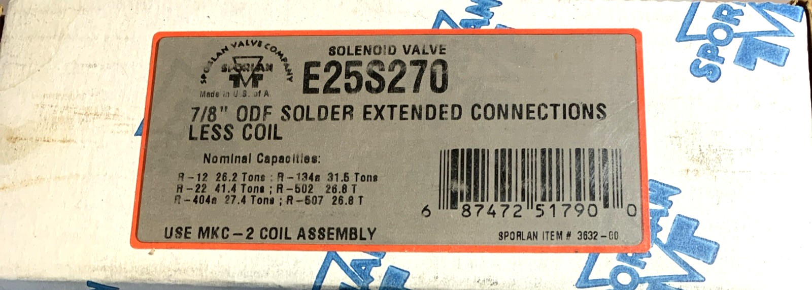 Sporlan E25S270 Solenoid Valve