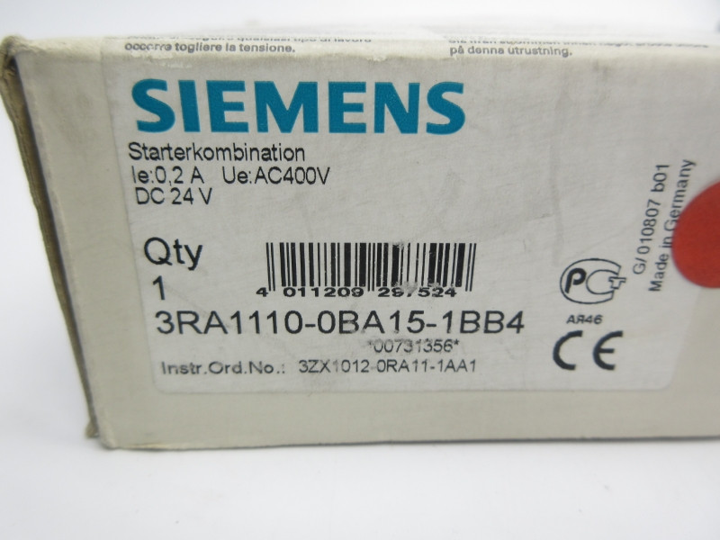 SIEMENS 3RA1110-0BA15-1BB4 24VDC NSMP