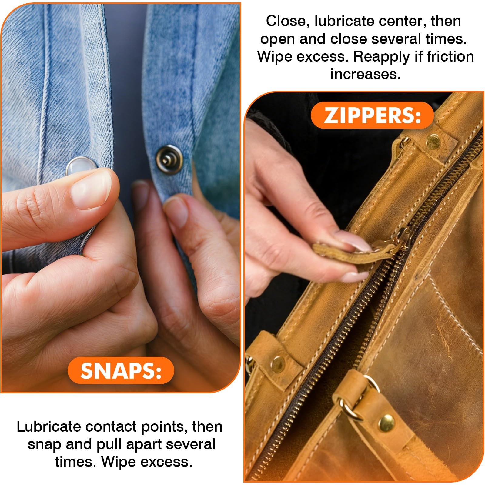 Zipper Lubricant Wax for Plastic and Metal Snaps Zippers Lube Clear Zipper Gr…