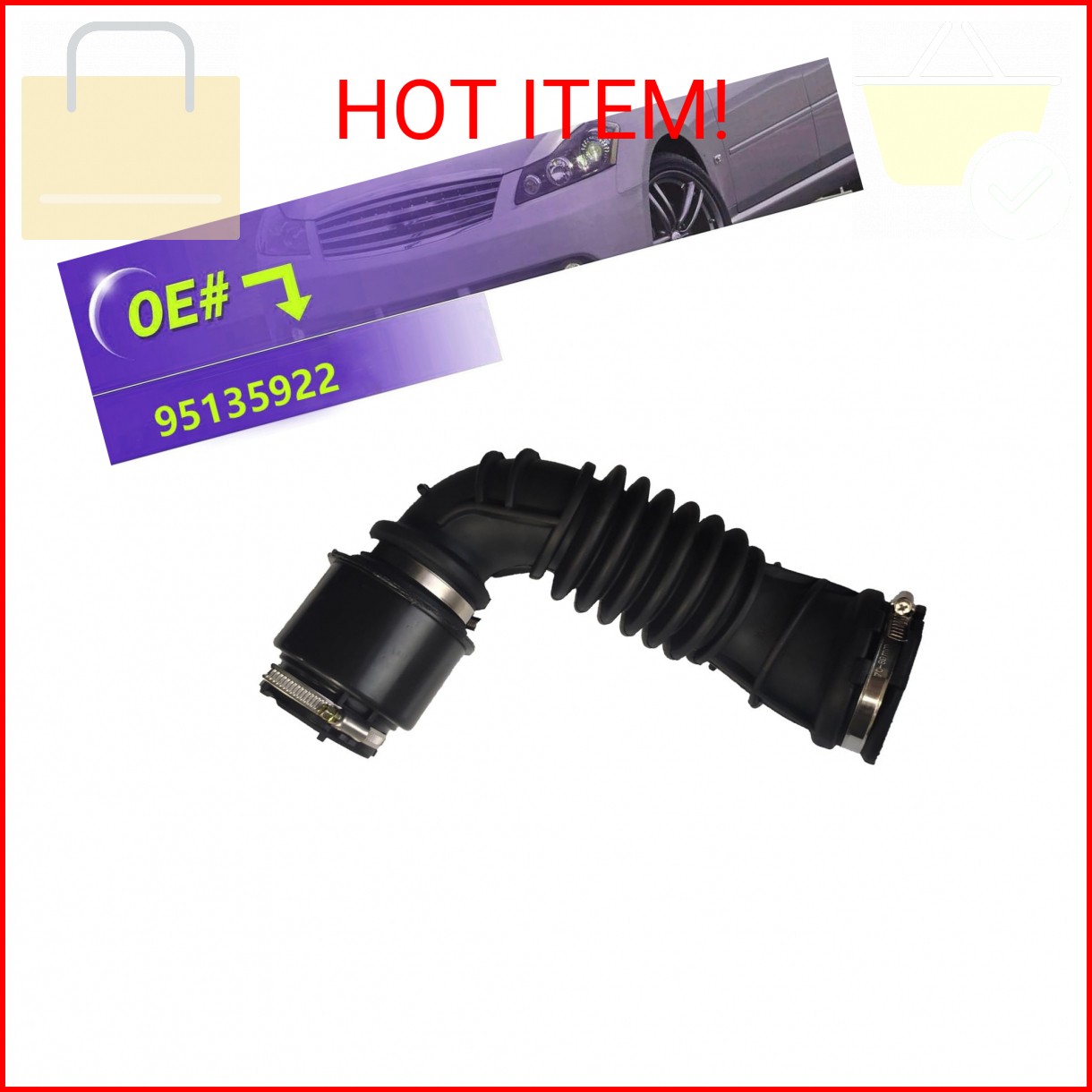 Air Intake Hose, Auto Parts Air Intake Hose Rubber Air Filter Hose 95135922 For