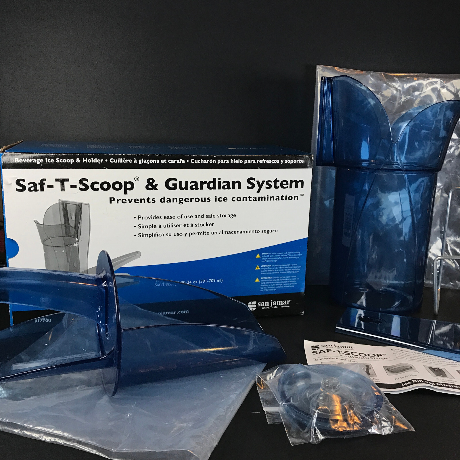 San Jamar Saf-T-Scoop & Guardian System Ice 20-24oz For Hotel Restaurant SI7000