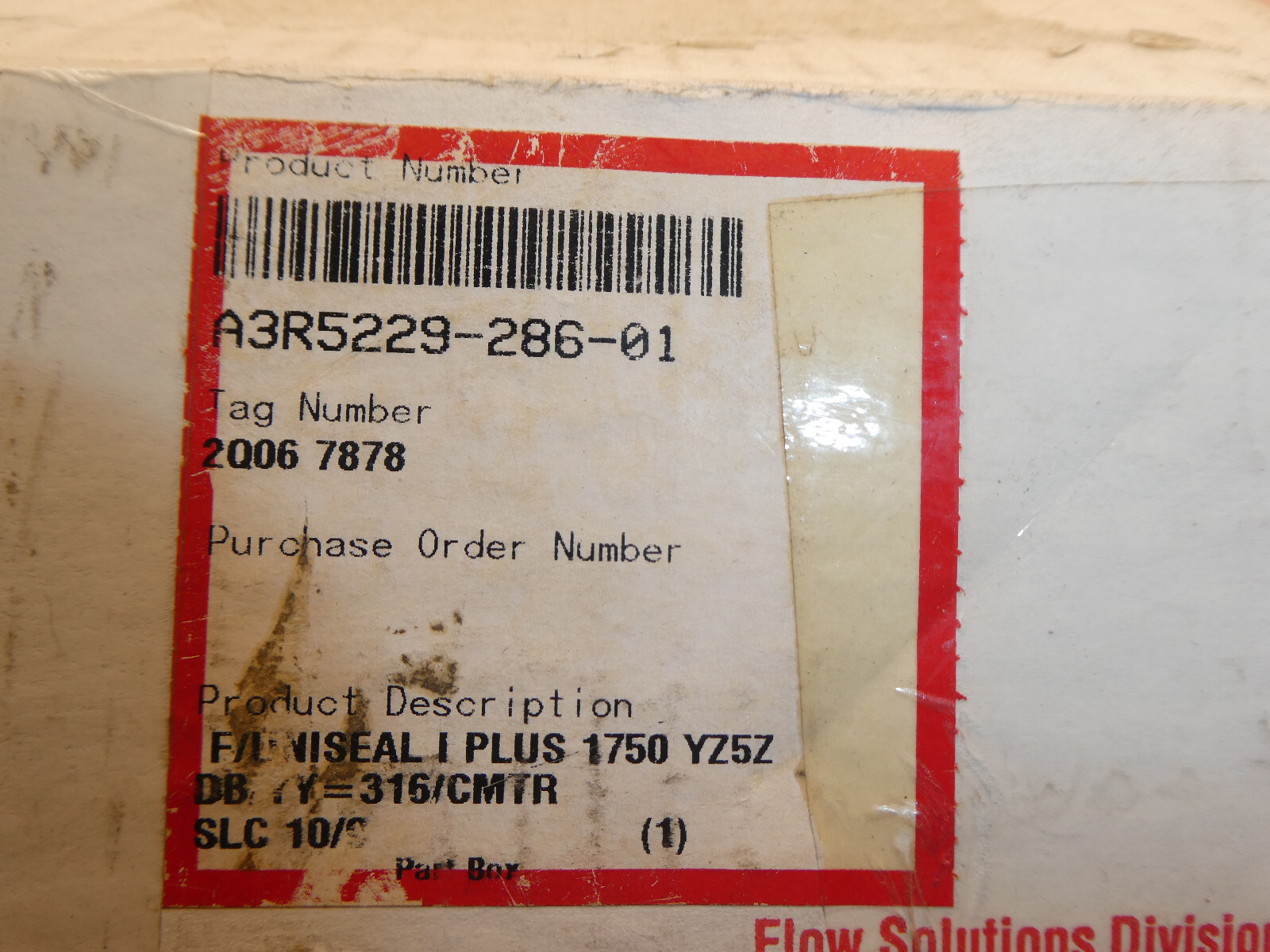 FLOWSERVE A3R5229-286-01 F/UNISEAL I PLUS 1750