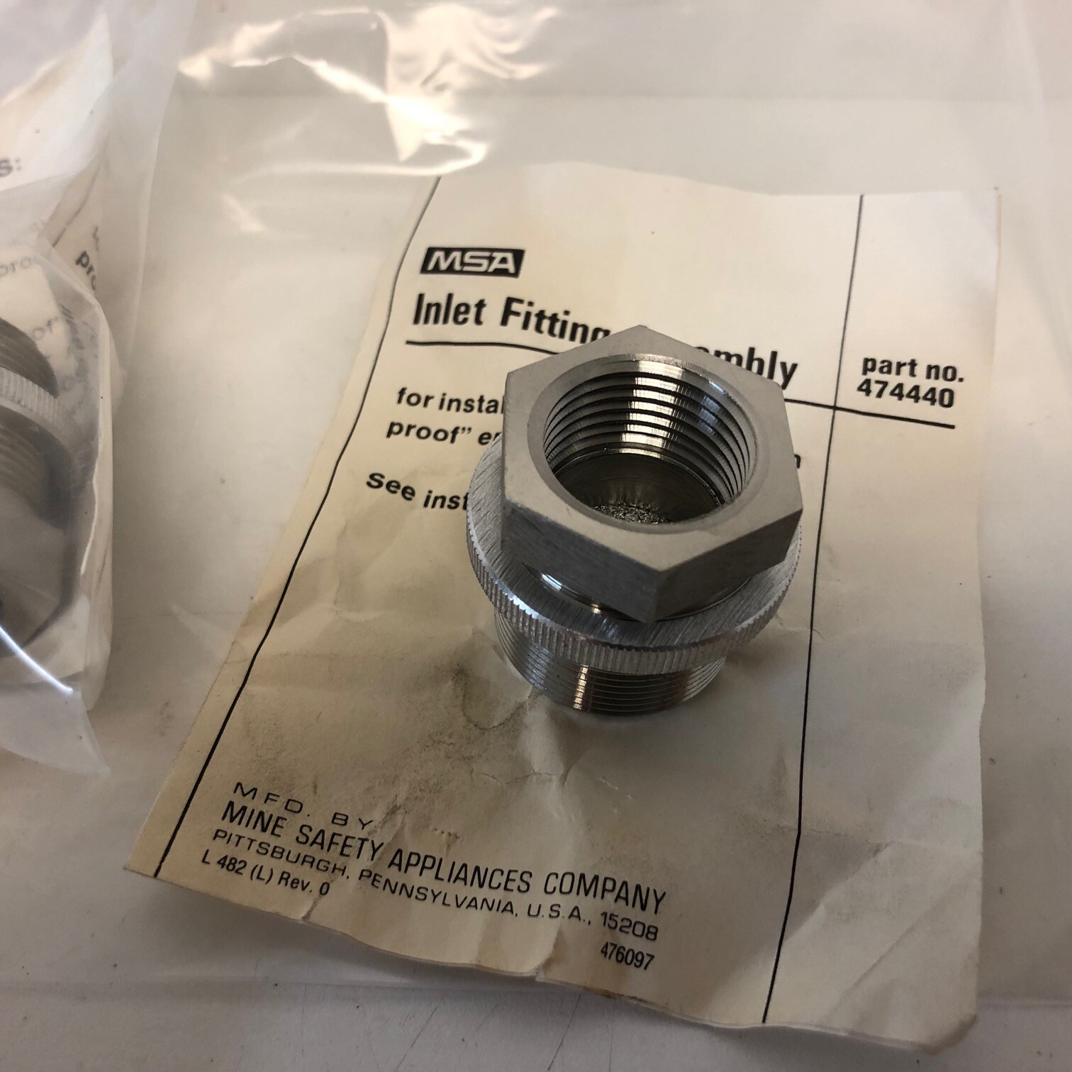 SET OF (3) NEW OLD STOCK! MSA 3/4″ HAZ. LOCATION INLET FITTINGS # 474440