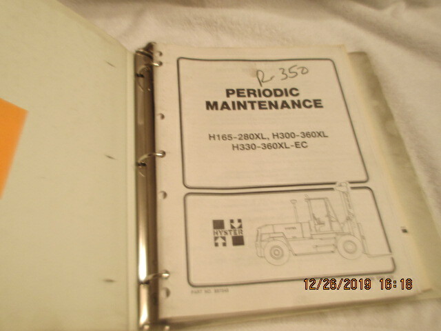 Hyster Fork Lift Truck H165-280XL H300-360XL H330 EC Periodic Maintenance Manual