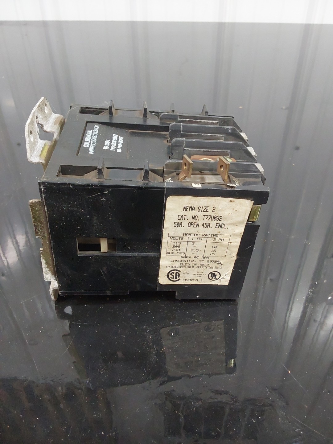Joslyn Clark Nema Size 2 T77UO32 TB159-1 110-120V 60HZ 90-110V 50 HZ
