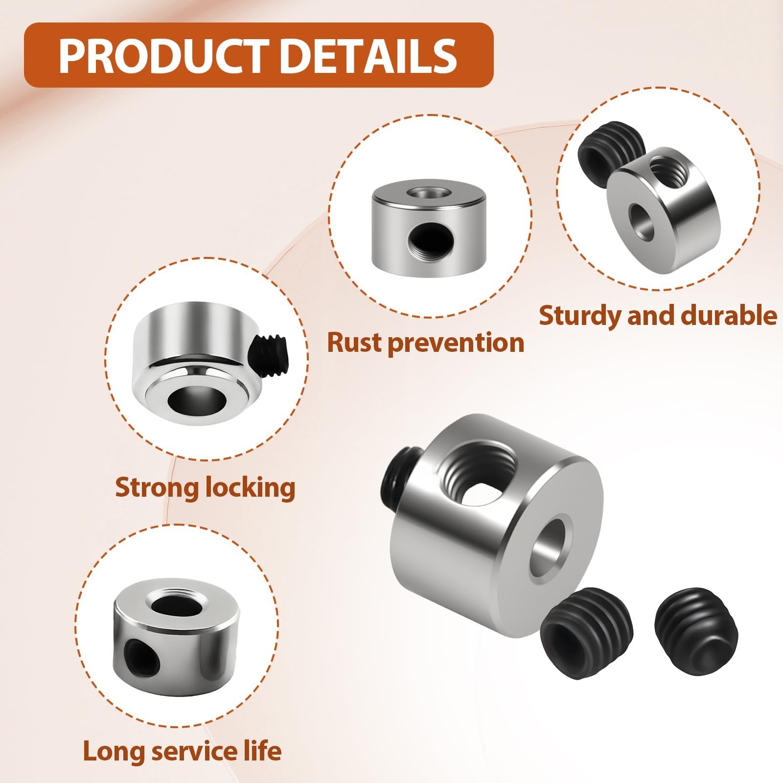 12pcs Set Screw Collars 3.05mm Bore Shaft Collars Screw Style, 8mm OD, 5mm Wi…