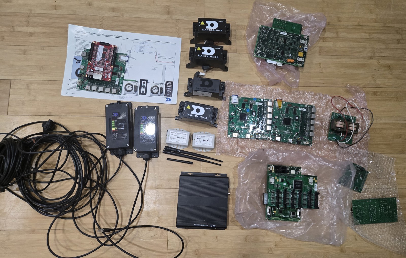 Lot of UNTESTED Items Daktronic Wireless Kit 0A-1327-1111 A-2476E Boards Etc