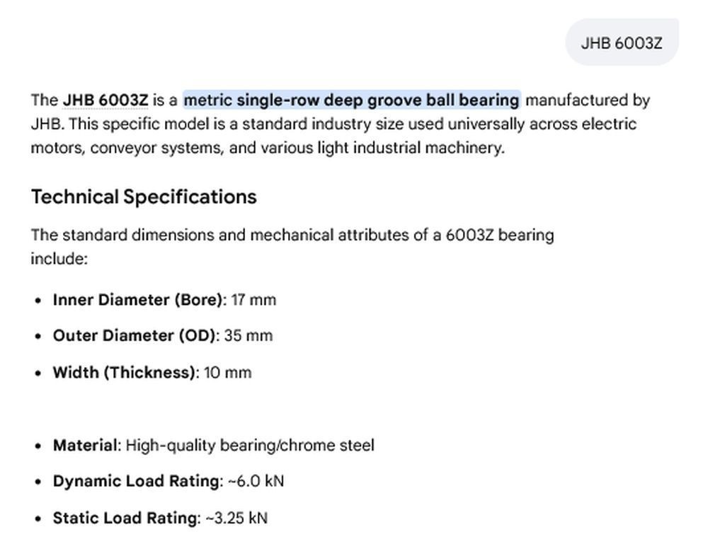 10 NEW JHB 6003Z STEEL SHIELDED BALL BEARINGS NIT ***MAKE OFFER***