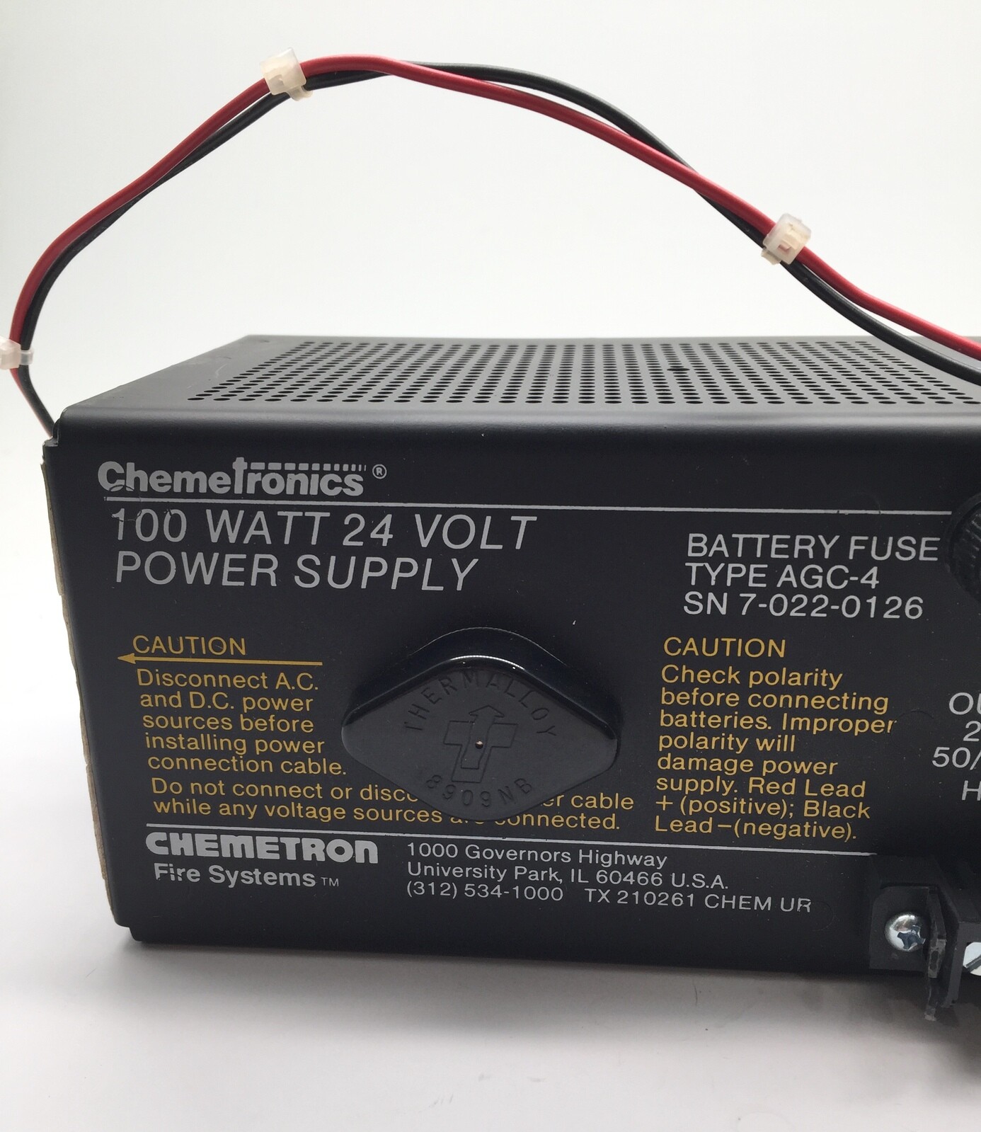 Chemetron 7-010-0502 Fire Systems Power Supply Charger 4 Amp