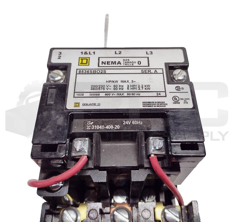 NEW SQUARE D 8536SBO2S /A STARTER NEMA 0, 31041-400-20 COIL: 24V60Hz