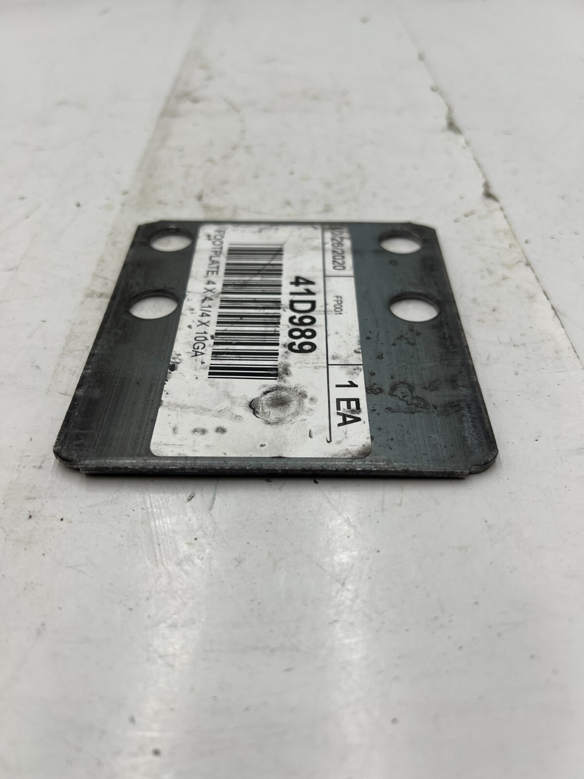 (Qty 25) Upright Shim Footplate 4 X 4-1/4 in 10GA Steel Unfinished 41D989