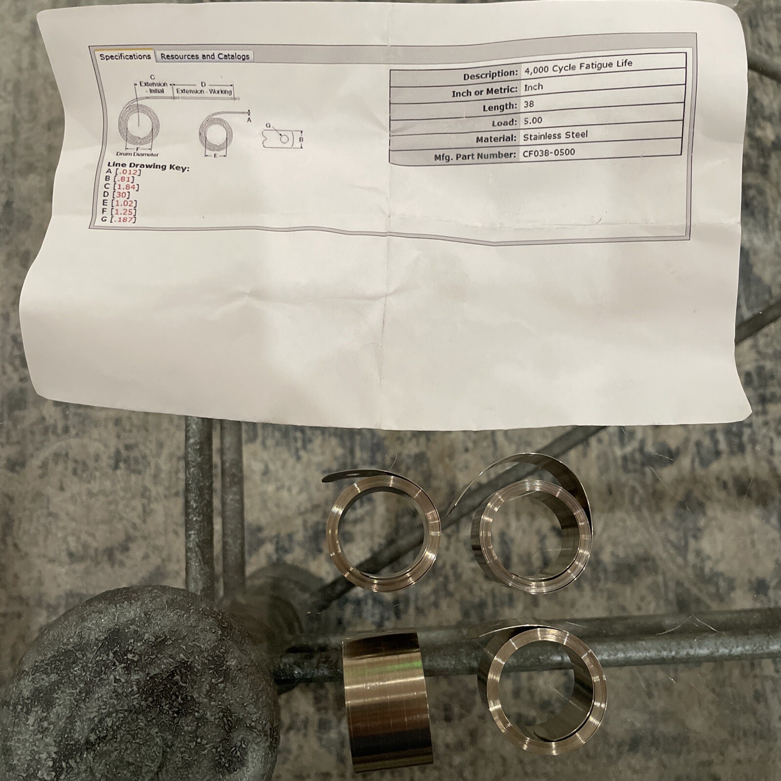 CF038-0500: Constant Force 4000 Cycle Fatigue Life *Lot Of 4*