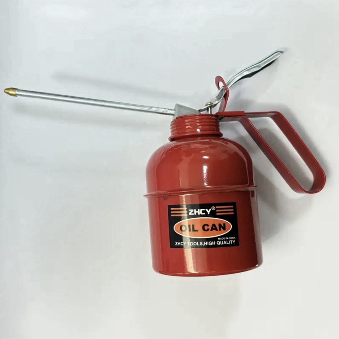 Professional Steel Construction Hand Pump Oiling Can 16.9oz. Capacity Oiler Can