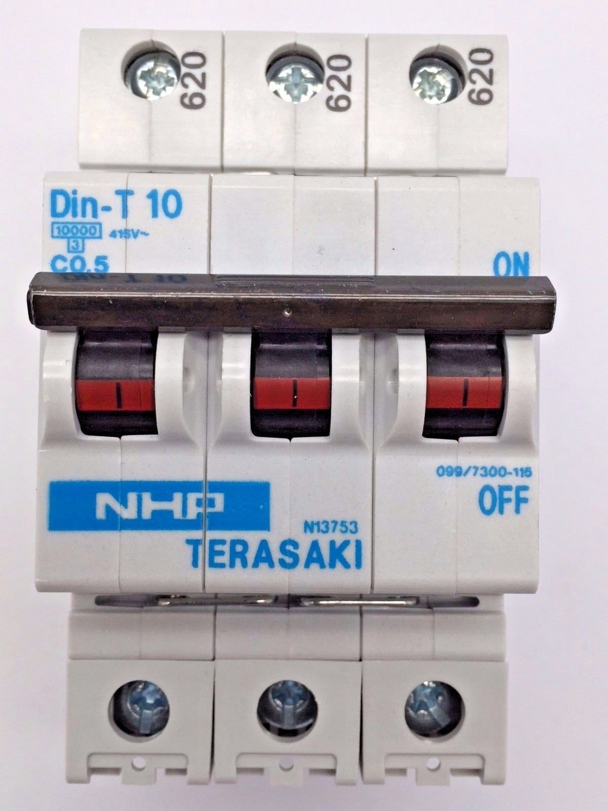 NHP Terasaki DTCB10305C MCB DIN-T10 3 Pole C Curve 0,5A 10Ka 415V 675852 x4