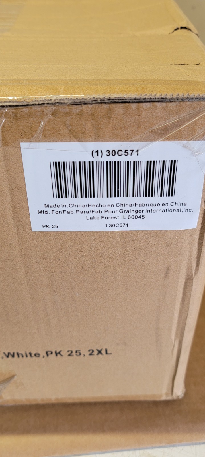 Condor 30C571 Collared Disposable Coveralls, 2Xl, White, Zipper