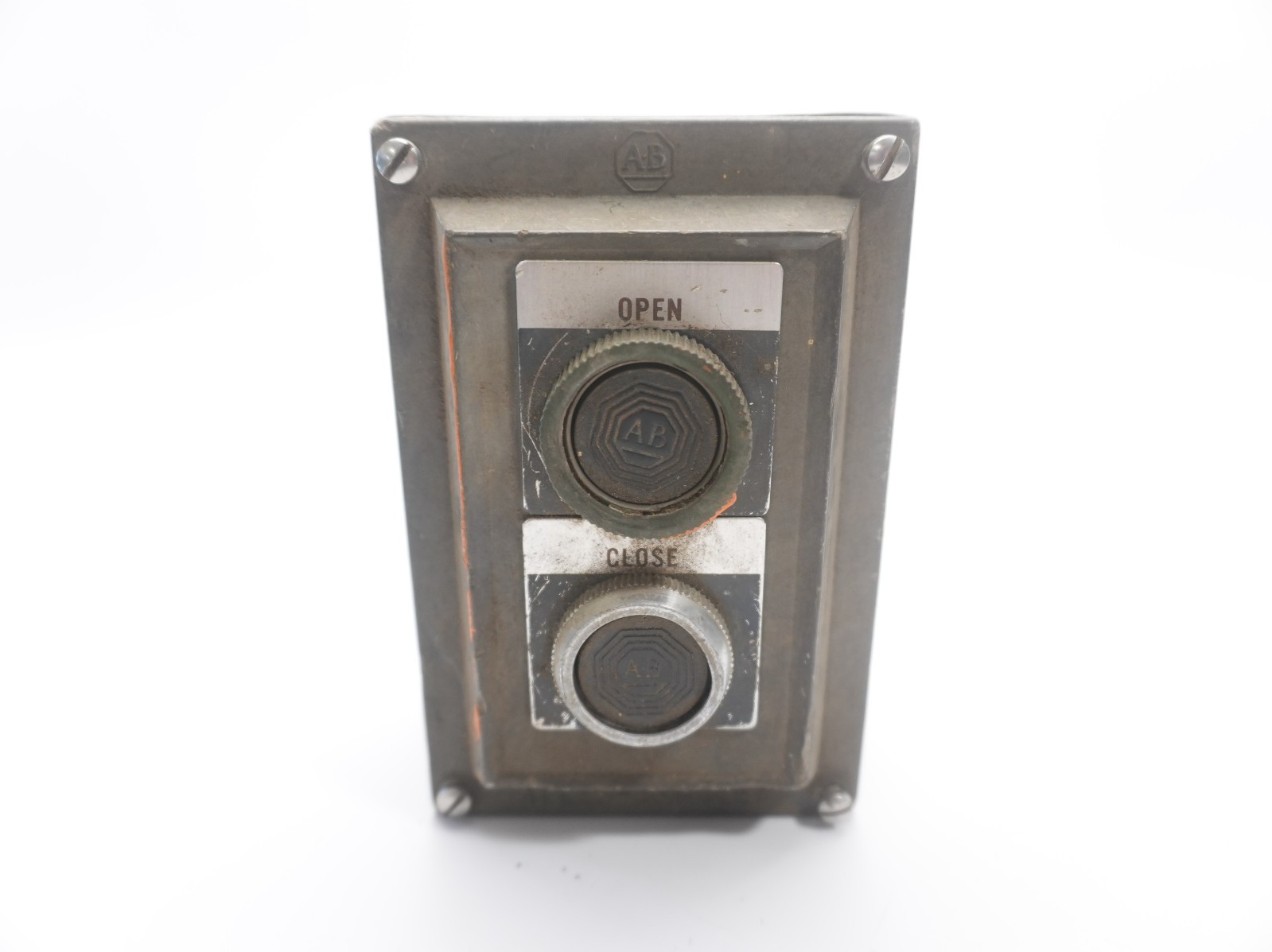 Vintage Allen-Bradley Open Close Push Button Control Station Heavy