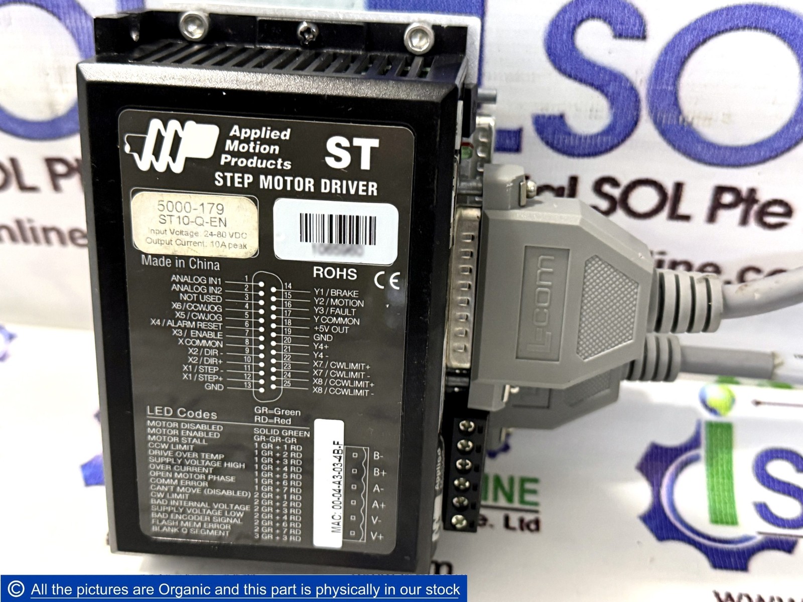 Intevac 5000-179 Step Motor Driver 0084662901 Applied Motion Products ST10-Q-EN