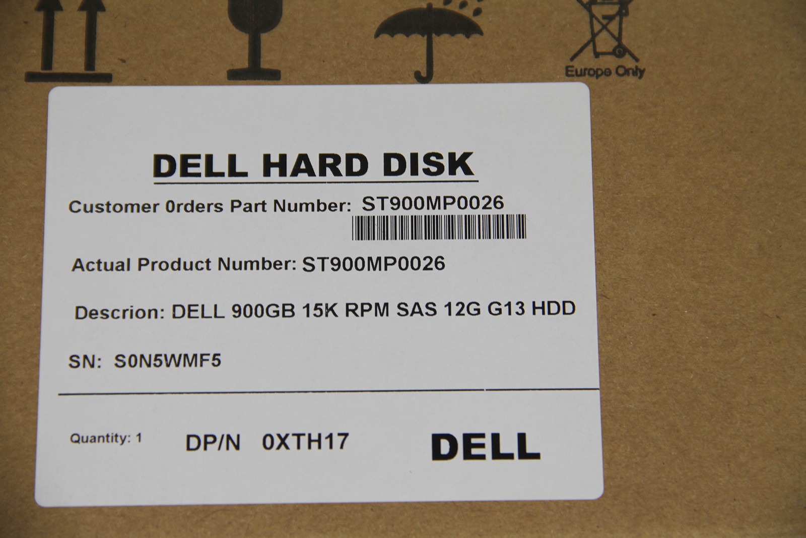 Brand new in box Dell 900GB SAS 10k 2.5″ 6G HDD XTH17 Seagate ST900MP0026