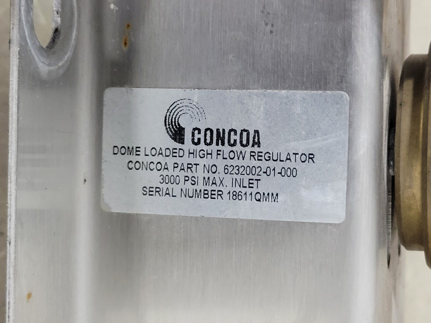 CONCOA 3000psi Dome Load High Flow Regulator Assy 6232002-01-000